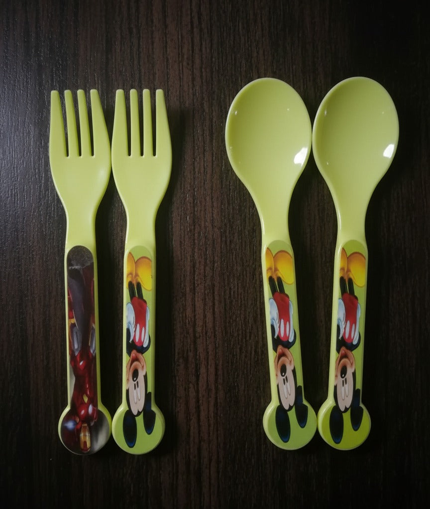 4-Piece Character Cutlery Set (2 Spoons, 2 Forks) image 3