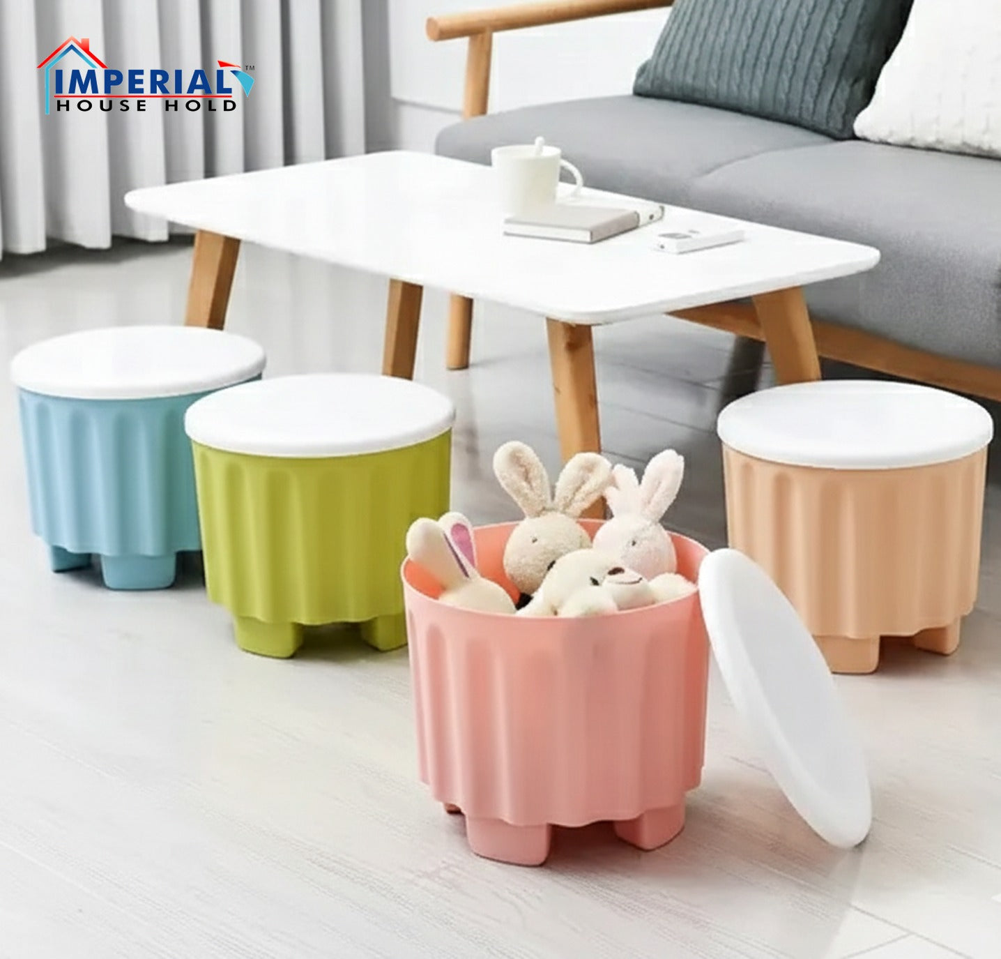 Imperial Smart Storage Stool/drum Sitting Stool With Storage Compartment image 6