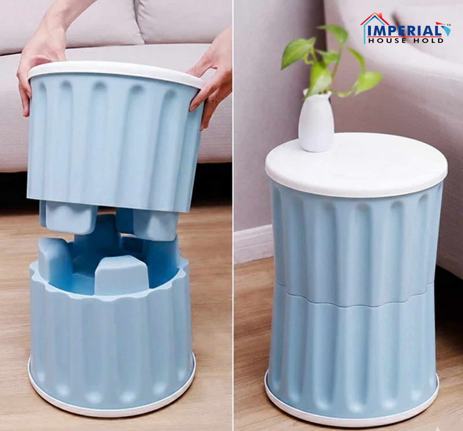 Imperial Smart Storage Stool/drum Sitting Stool With Storage Compartment image 4