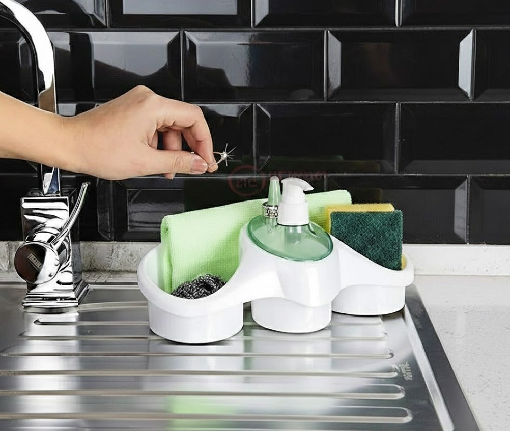 Imperial 3-in-1 Kitchen Sink Organizer with Soap Dispenser image 3