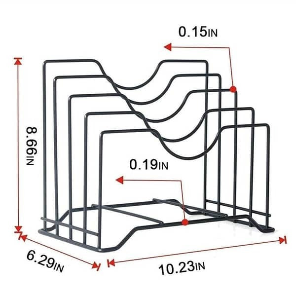 Imperial Bronze Multi-Purpose Pot Lid Rack & Cutting Board Organizer – Heavy-Duty Kitchen Countertop Storage Holder image 4