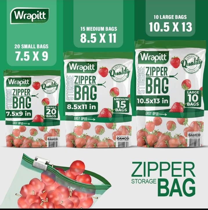 Heavy-Duty Reusable Zip Lock Storage Bags | Freezer Safe, Leakproof Meat, Snack & Produce Organizer main image