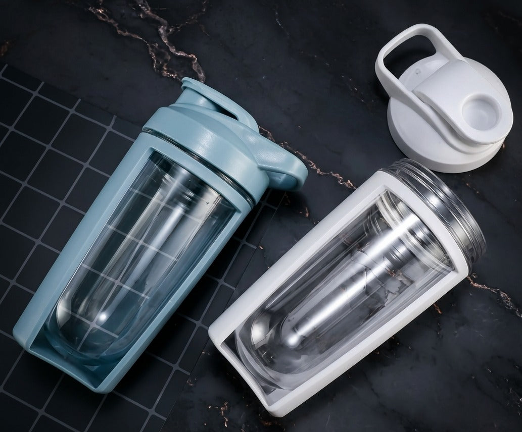 “Aura Glass Shaker Bottle with Protective Silicone Sleeve – 16oz” image 3