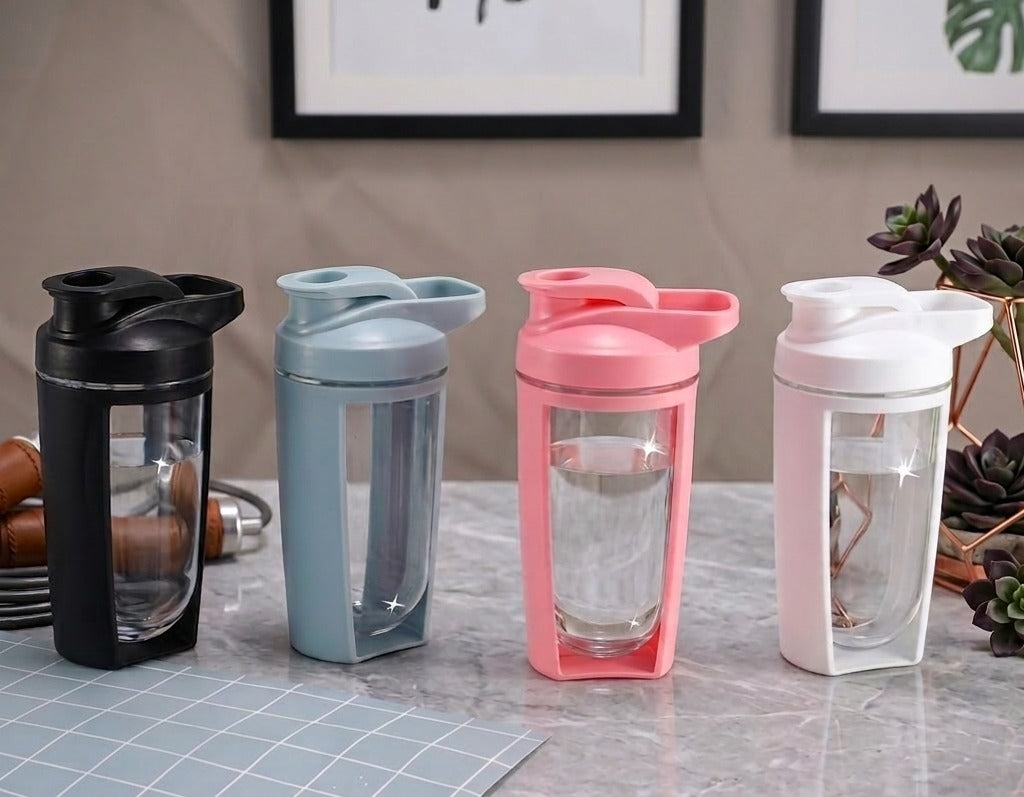 “Aura Glass Shaker Bottle with Protective Silicone Sleeve – 16oz” image 2