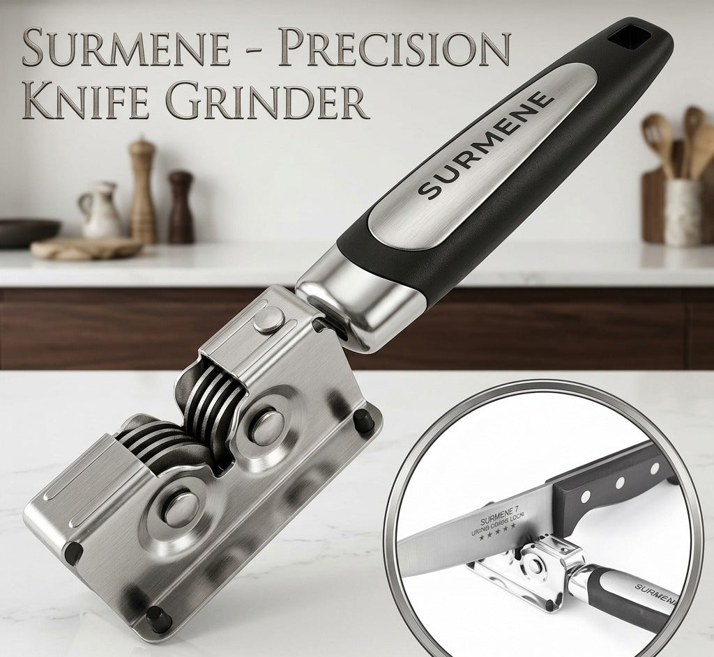 SURMENE Precision Knife Sharpener – Professional 2-Slot Manual Grinder with Ergonomic Handle & Non-Slip Base for Stainless Steel Blades main image