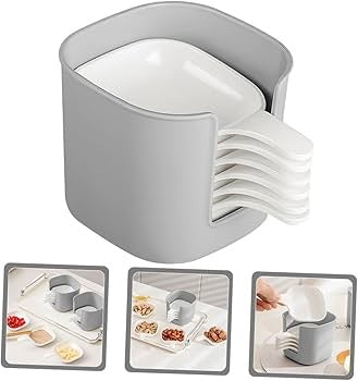 6-Piece Mini Dipping Sauce Dish Set with Storage Caddy – Stackable Ceramic-Style Condiment Trays for Sushi, Soy Sauce, Seasoning, and Side Dishes image 2