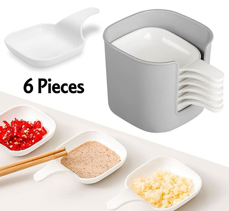 6-Piece Mini Dipping Sauce Dish Set with Storage Caddy – Stackable Ceramic-Style Condiment Trays for Sushi, Soy Sauce, Seasoning, and Side Dishes image 3