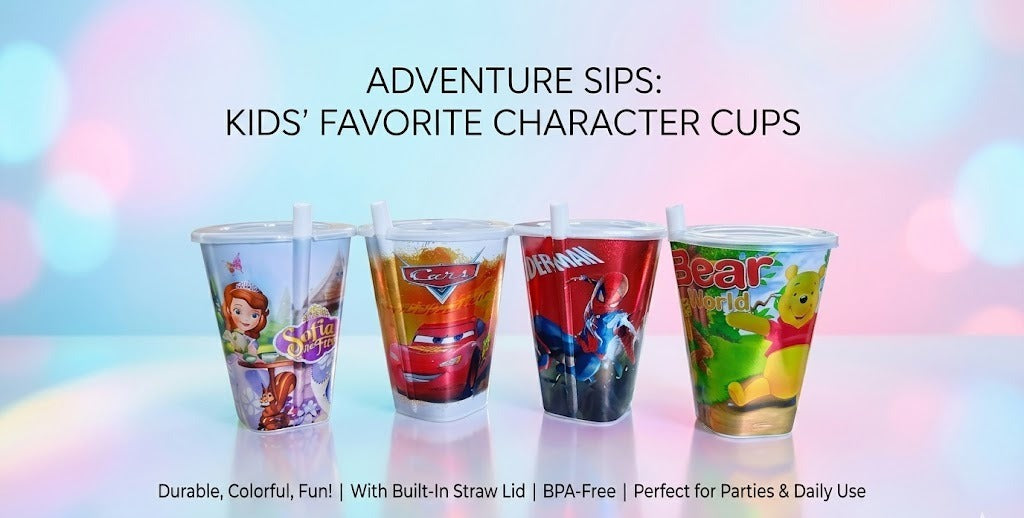 Durable 12oz Kids’ Character Cup – Easy-Grip Design with Integrated Straw image 2