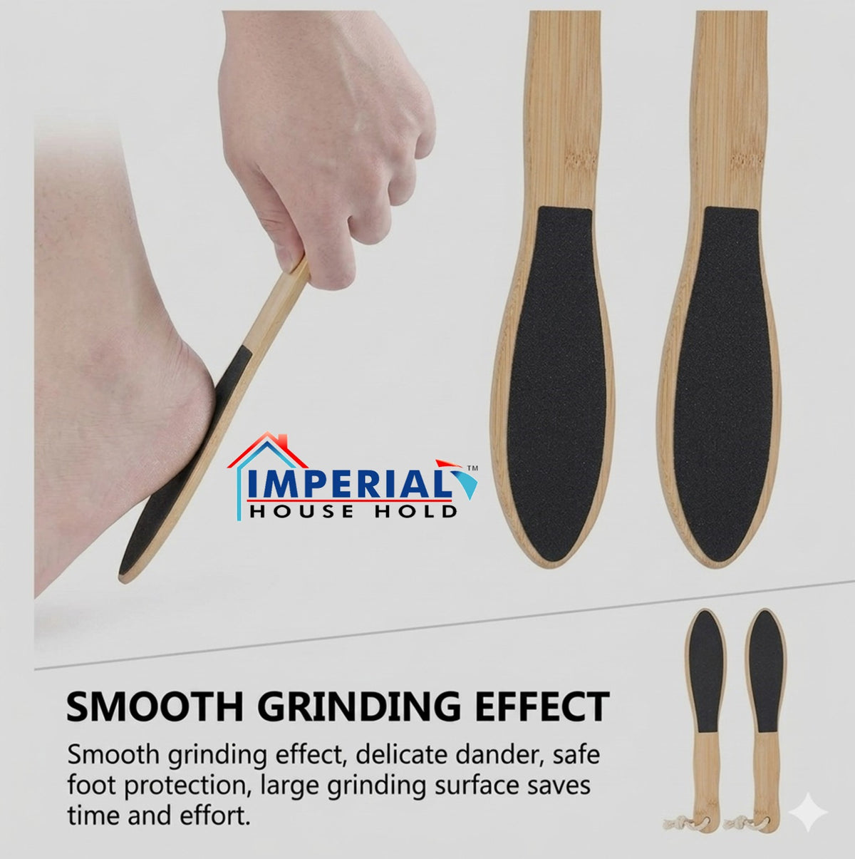 Imperial Household Wooden Foot File – Professional Callus Remover & Pedicure Rasp for Smooth Feet main image