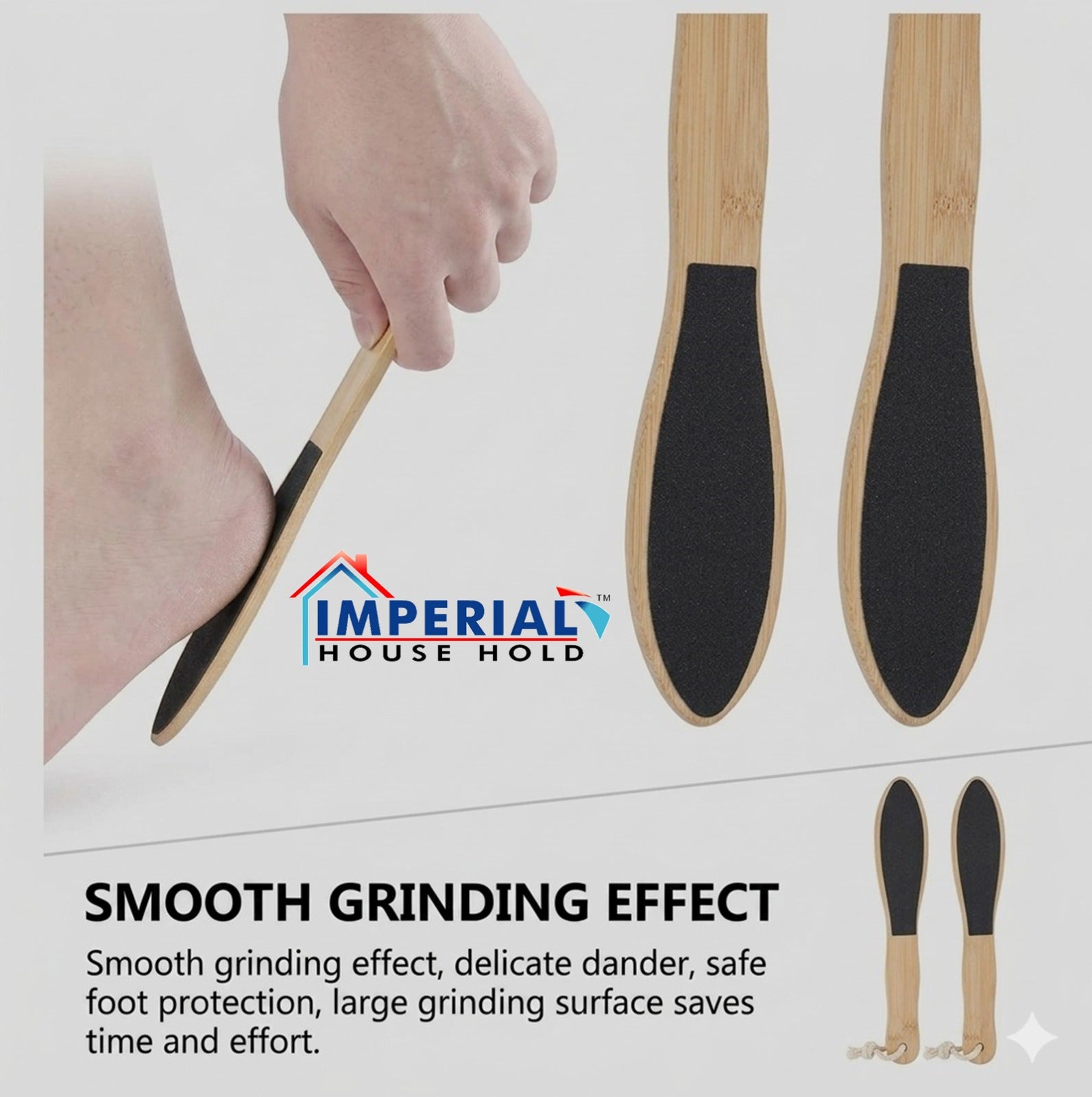Imperial Household Wooden Foot File – Professional Callus Remover & Pedicure Rasp for Smooth Feet main image