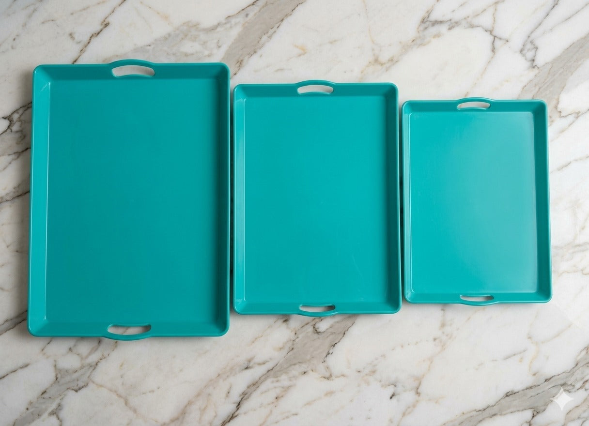 Vibrant All-Purpose Plastic Serving Tray – Available in 3 Sizes & 5 Colors image 3