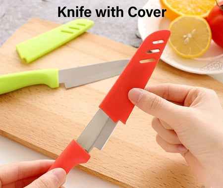 Ultra-Sharp Fruit Paring Knife – Ergonomic Easy-Grip Handle and Matching Safety Cover image 2