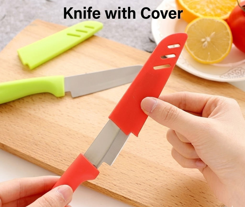 Ultra-Sharp Fruit Paring Knife – Ergonomic Easy-Grip Handle and Matching Safety Cover image 2