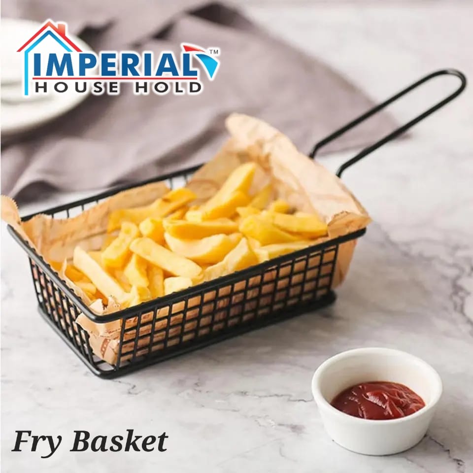 Professional Black Metal Appetizer & Fries Serving Baskets – 5 Unique Geometric Shapes image 3