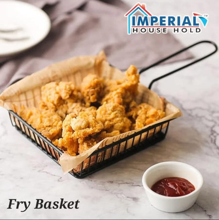 Professional Black Metal Appetizer & Fries Serving Baskets – 5 Unique Geometric Shapes image 2