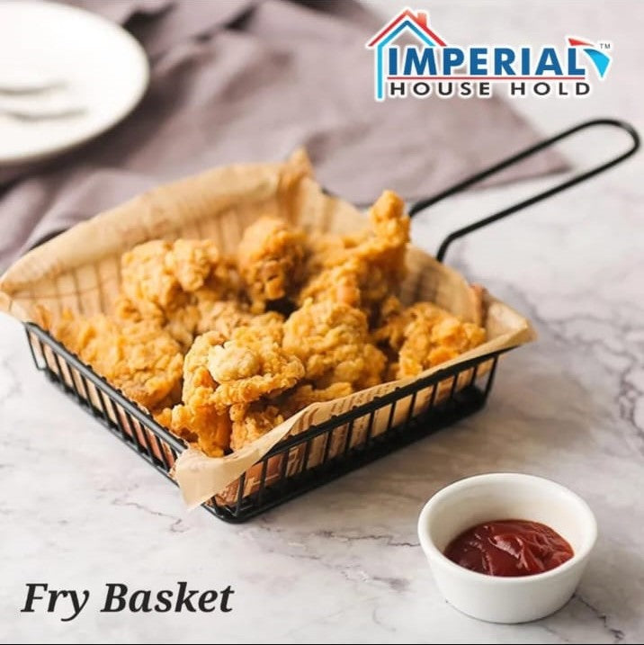 Professional Black Metal Appetizer & Fries Serving Baskets – 5 Unique Geometric Shapes image 2