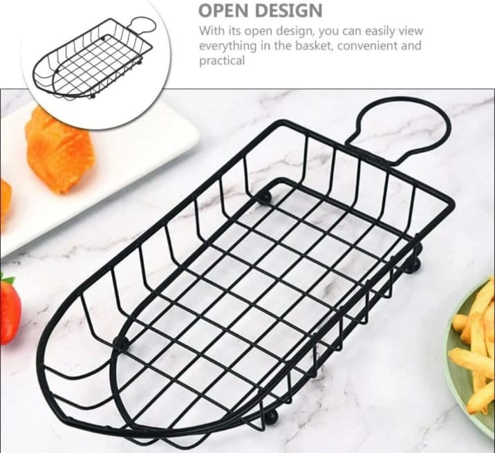 Professional Black Metal Appetizer & Fries Serving Baskets – 5 Unique Geometric Shapes image 4