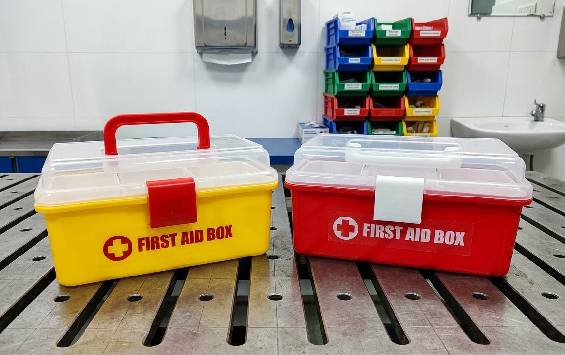 All-in-One Professional First Aid Kit & Medicine Organizer – Portable Emergency Box with Dual-Layer Storage (Red & Yellow) image 2