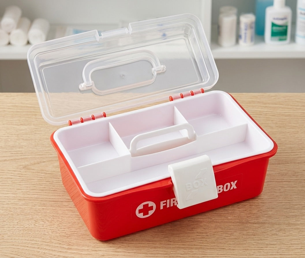All-in-One Professional First Aid Kit & Medicine Organizer – Portable Emergency Box with Dual-Layer Storage (Red & Yellow) image 3