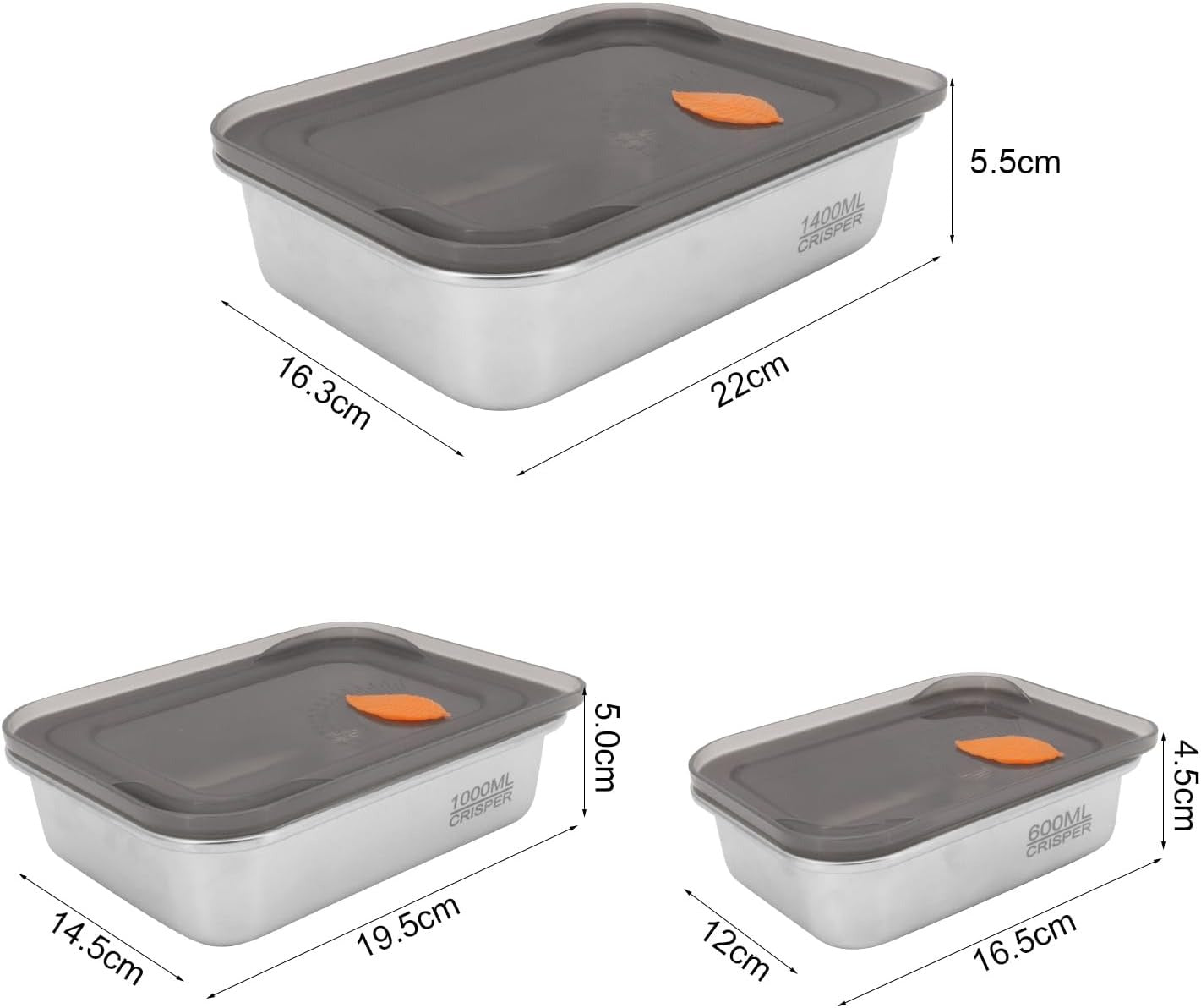 Premium Stainless Steel Flat Crisper Box – Airtight Food Storage image 4