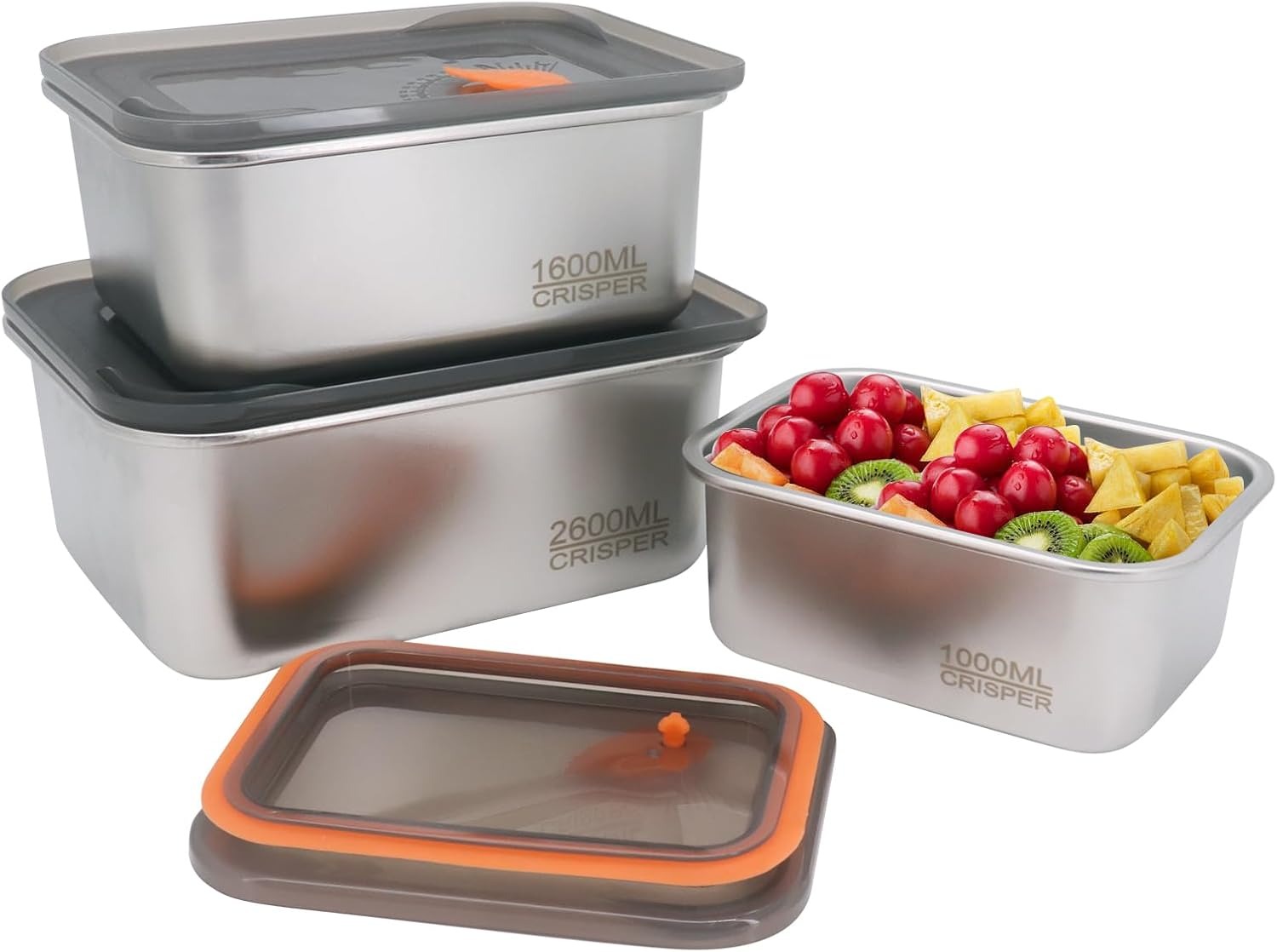 Deep Stainless Steel Crisper Box Airtight Food Storage image 6
