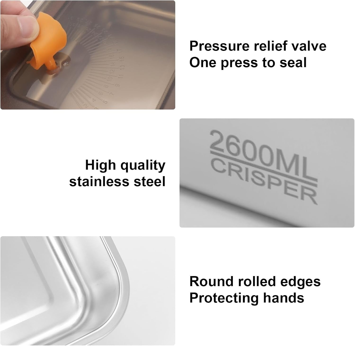 Deep Stainless Steel Crisper Box Airtight Food Storage image 4
