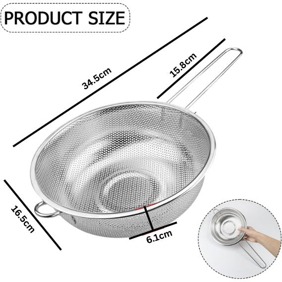Premium Stainless Steel Kitchen Strainer – Fine Mesh Colander with Ergonomic Handle image 7