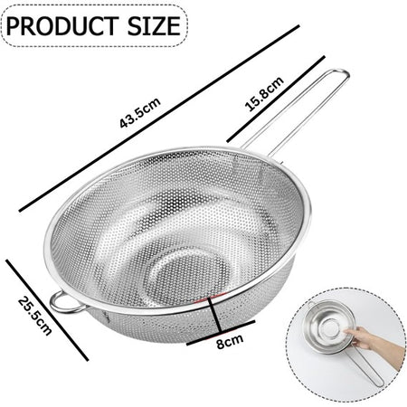 Premium Stainless Steel Kitchen Strainer – Fine Mesh Colander with Ergonomic Handle image 4