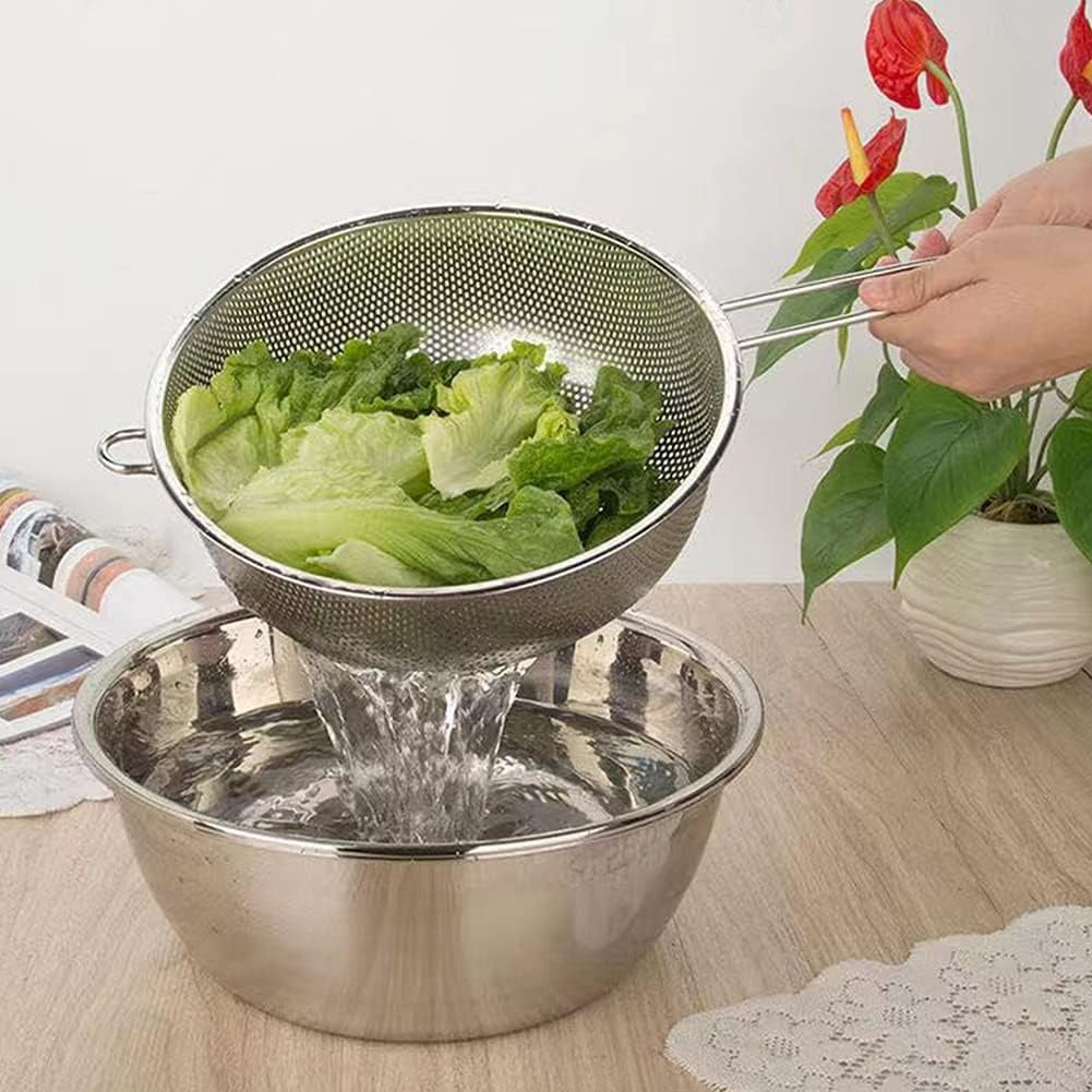 Premium Stainless Steel Kitchen Strainer – Fine Mesh Colander with Ergonomic Handle image 2