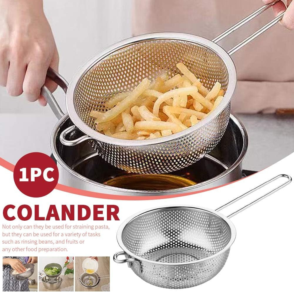 Premium Stainless Steel Kitchen Strainer – Fine Mesh Colander with Ergonomic Handle main image