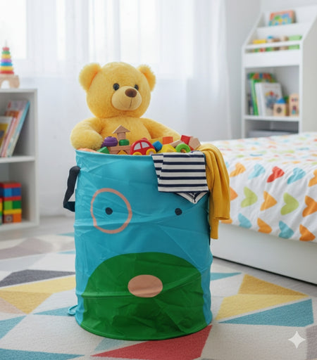 Kids’ Pop-Up Laundry Basket | Breathable Mesh Clothes Hamper & Toy Storage Bin | Collapsible & Portable Design image 4