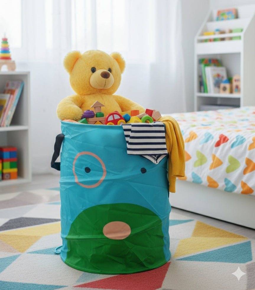 Kids’ Pop-Up Laundry Basket | Breathable Mesh Clothes Hamper & Toy Storage Bin | Collapsible & Portable Design image 4