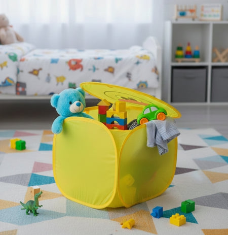 Kids’ Pop-Up Laundry Basket | Breathable Mesh Clothes Hamper & Toy Storage Bin | Collapsible & Portable Design main image