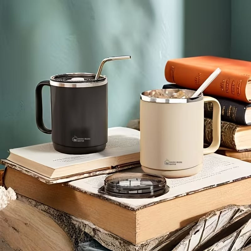 Mug with Lid Stainless Steel Coffee Cup for Men And Women Office High Value Insulated Cup for Drinking Water And Tea Cup main image
