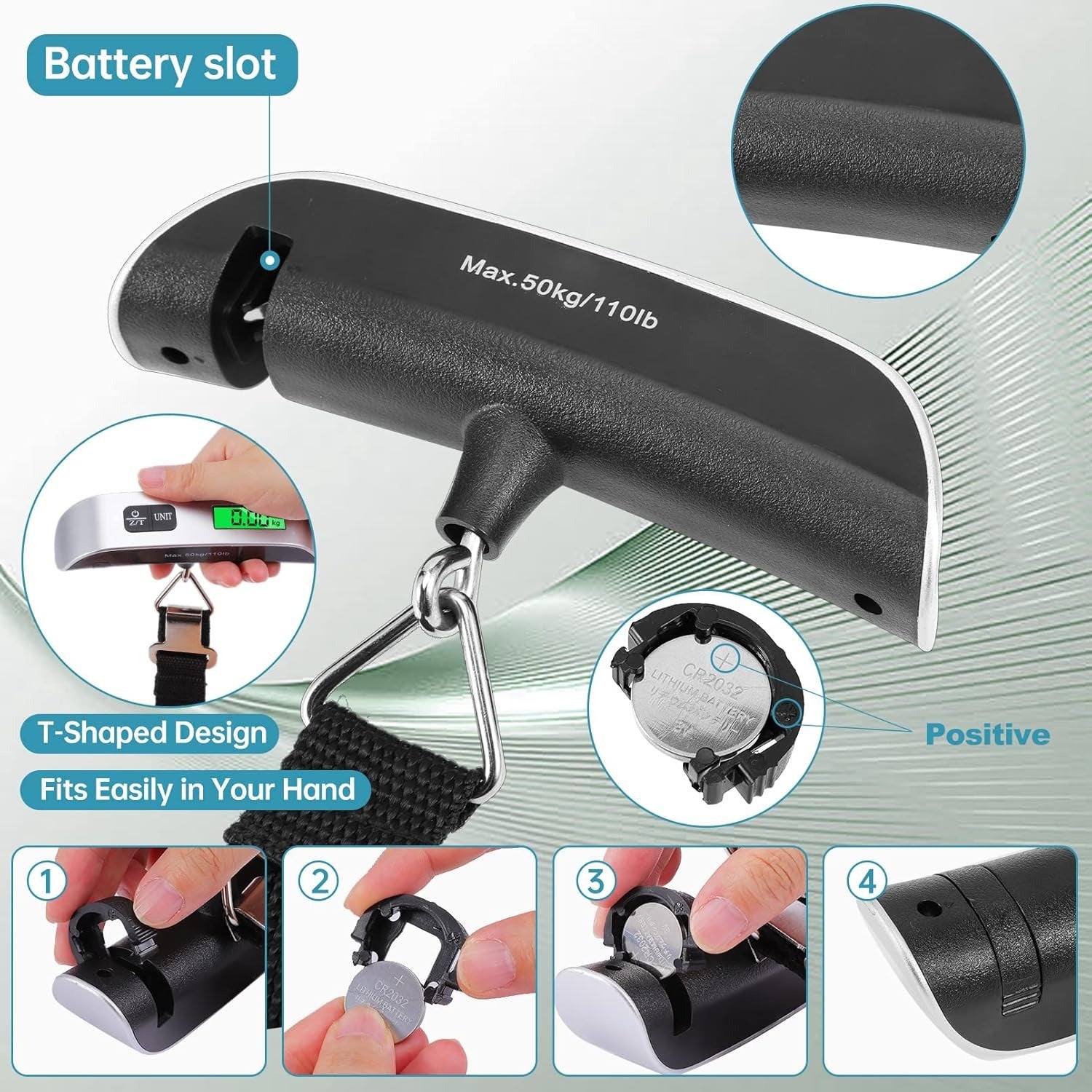 Precision Electronic Hanging Scale with Tare Function – Compact Travel Scale for Luggage, Backpacks, and Packages image 4