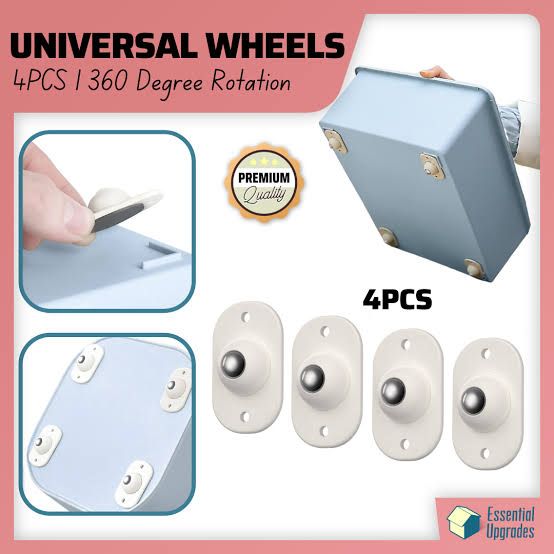 4-Piece Stick-On Swivel Wheels – Stainless Steel Ball Transfer Units for Furniture main image