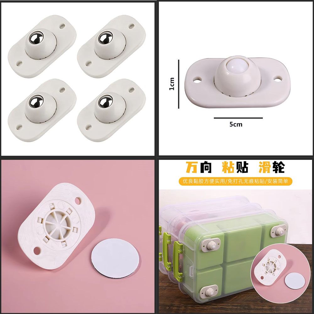 4-Piece Stick-On Swivel Wheels – Stainless Steel Ball Transfer Units for Furniture image 3