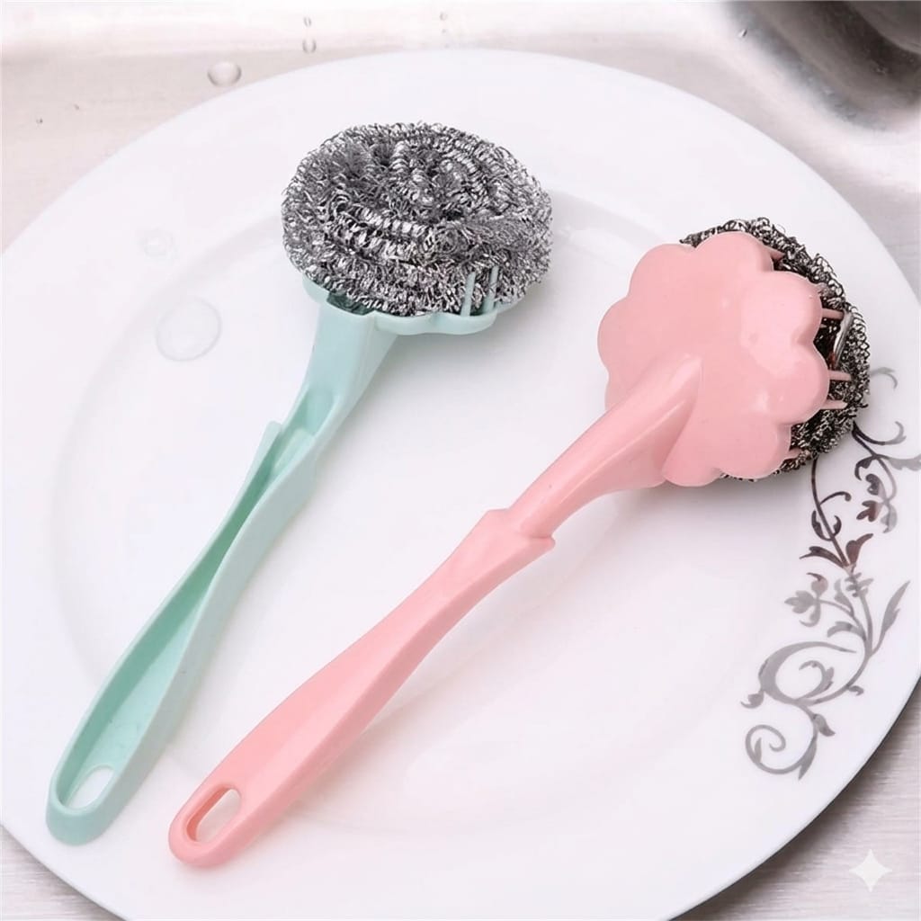 Heavy-Duty Steel Wire Scrubber with Ergonomic Long Handle – Durable Stainless Steel Dish & Pot Cleaning Brush for Tough Grime image 5