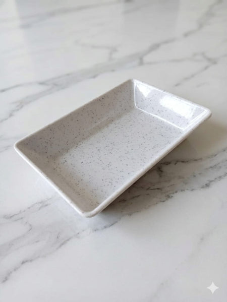 Modern Rectangular Melamine Salad Bowl & Serving Platter – Durable, Speckled Minimalism for Appetizers, Sides, and Entrées image 3