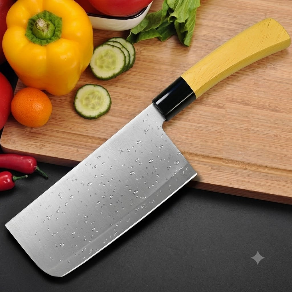 Professional Vegetable Chopper Knife – Stainless Steel Blade with Ergonomic Wood Handle image 3