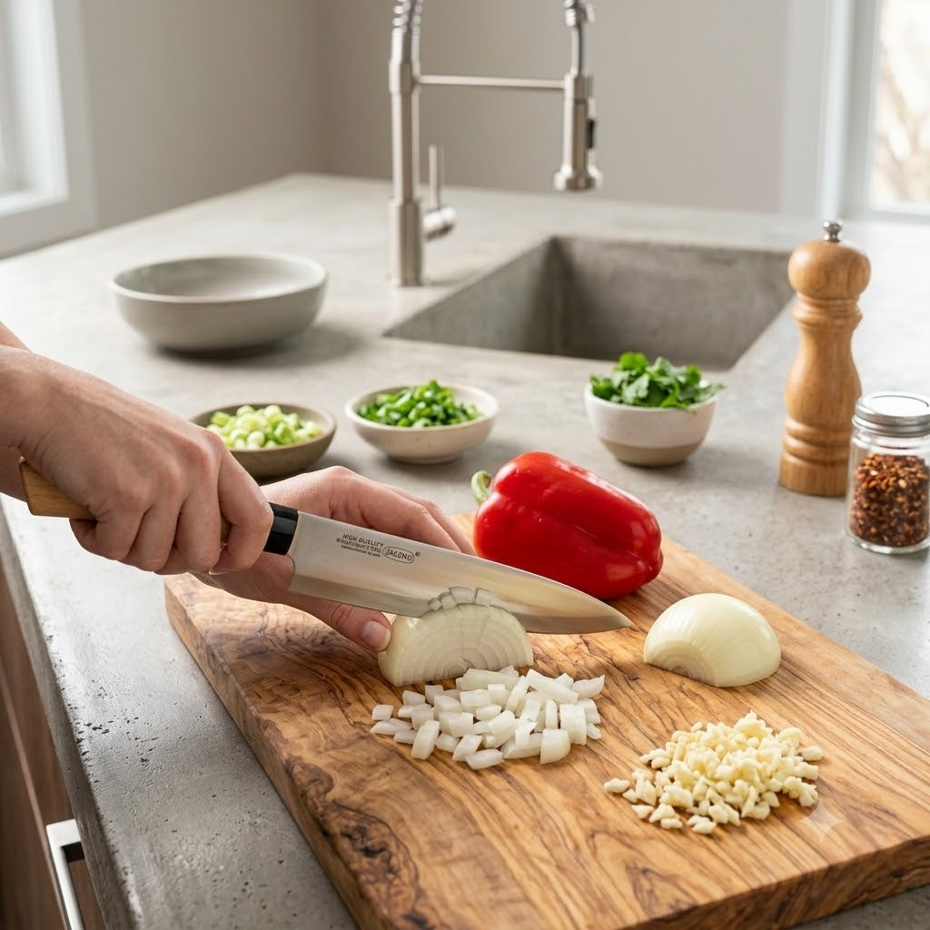 Professional Chef’s Knife – Precision Stainless Steel Blade with Natural Wood Handle image 3