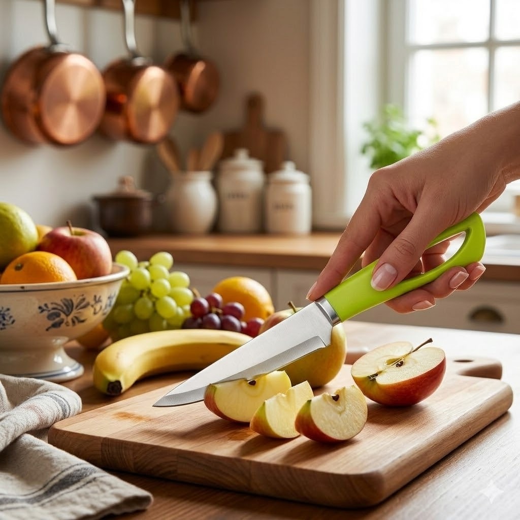Ergonomic Stainless Steel Paring Knife with Vibrant Comfort-Grip Handle image 3