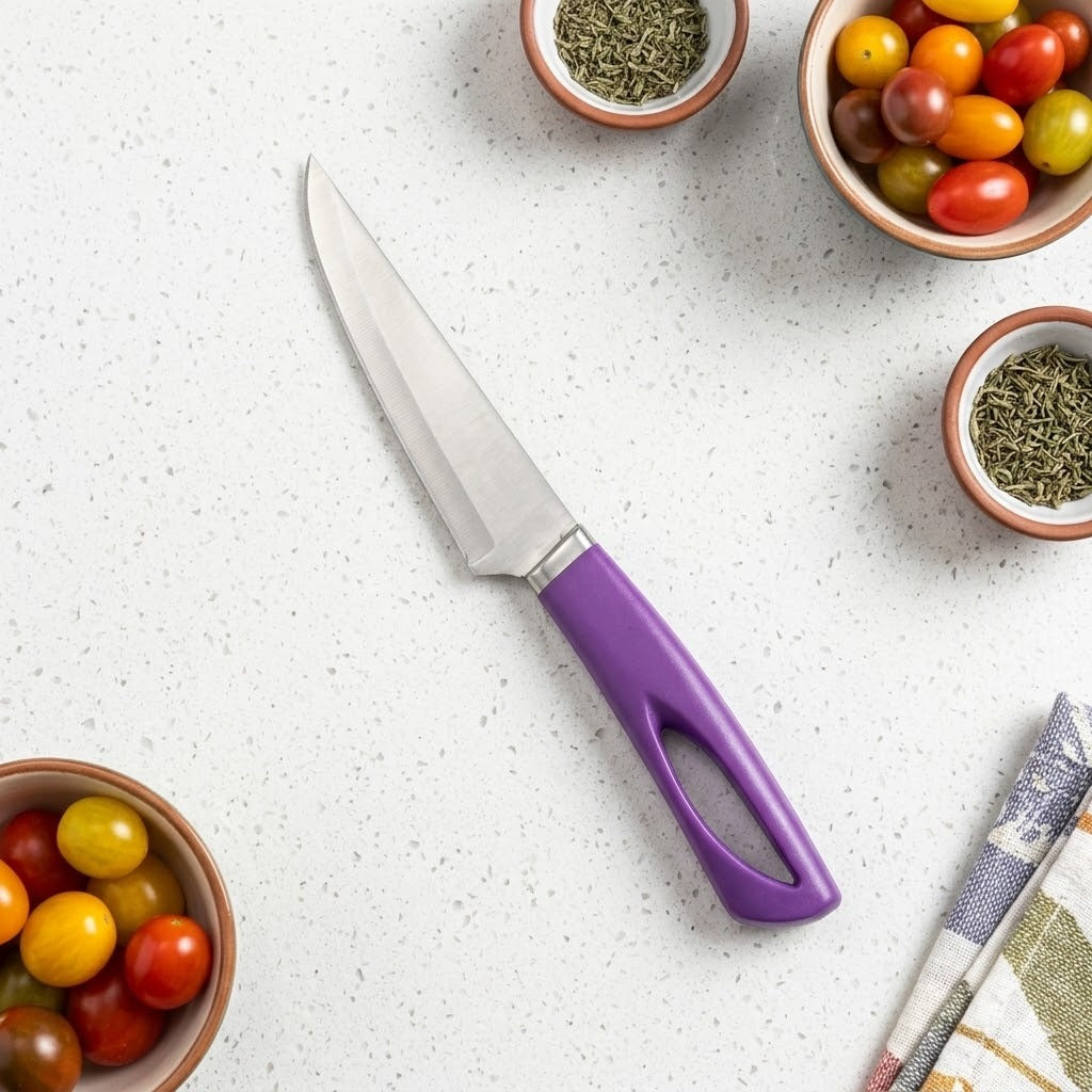 Ergonomic Stainless Steel Paring Knife with Vibrant Comfort-Grip Handle image 2