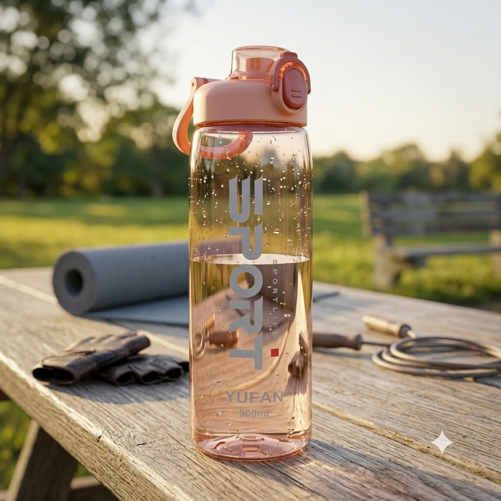 YUFAN 900ml Sports Water Bottle – Leak-Proof Gym Water Bottle with Carrying Handle image 4