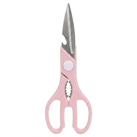 Multifunction Kitchen Scissors – Versatile Pink Shears with Nutcracker & Bottle Opener main image
