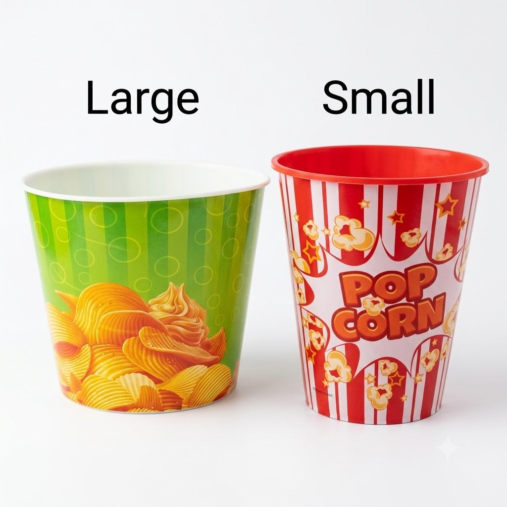 Decorative Popcorn & Snack Serving Buckets – Available in Large and Small Sizes image 3