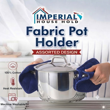 Premium Fabric Pot Holder Set (2-Piece) – 100% Cotton, Heat Resistant & Machine Washable – Assorted Designs main image