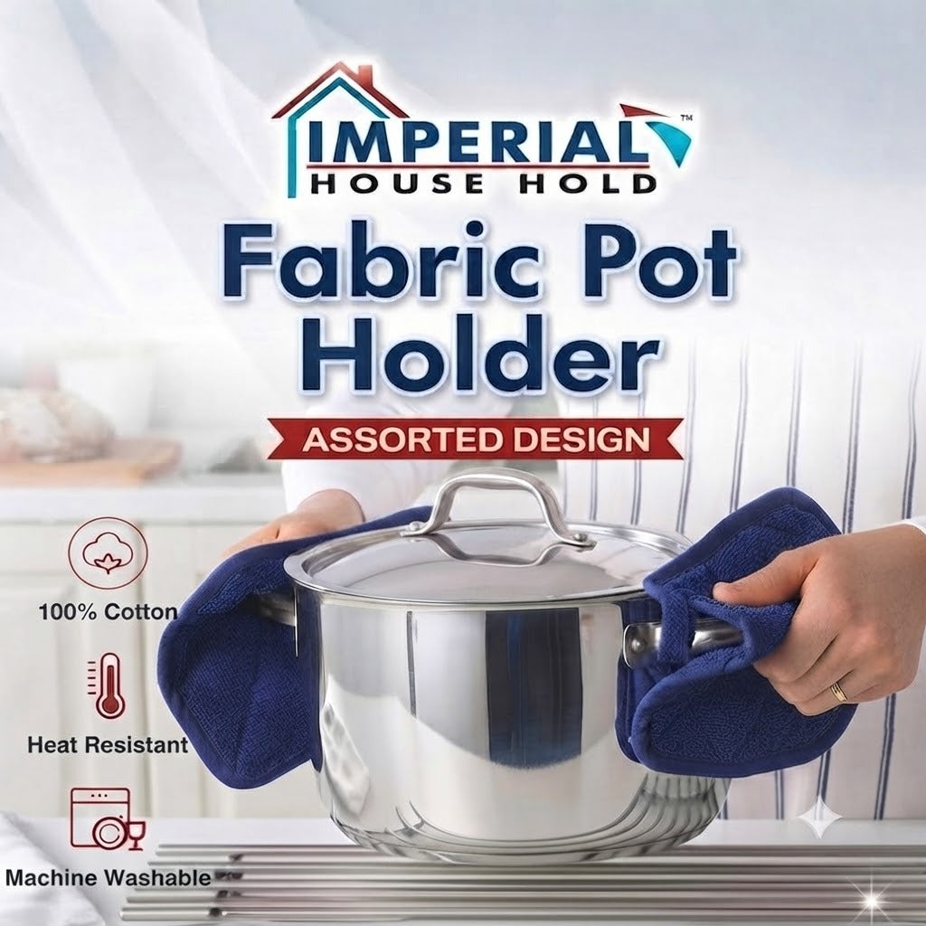 Premium Fabric Pot Holder Set (2-Piece) – 100% Cotton, Heat Resistant & Machine Washable – Assorted Designs main image