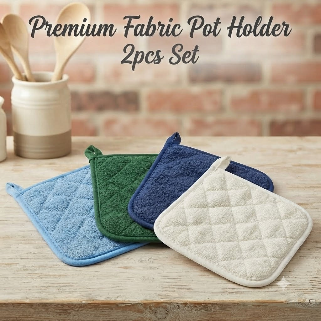 Premium Fabric Pot Holder Set (2-Piece) – 100% Cotton, Heat Resistant & Machine Washable – Assorted Designs image 5
