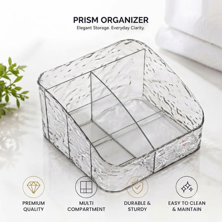 Elegant Multi-Compartment Clear Acrylic Makeup & Vanity Storage image 2